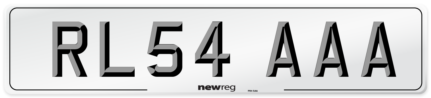 RL54 AAA Number Plate from New Reg